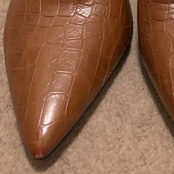 TAN CROC PRINT KNEE HIGH BOOTS - Picture 6 of 16